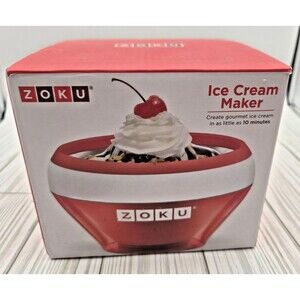 Zoku Ice Cream Maker Red with Instruction/Recipes New Open Box